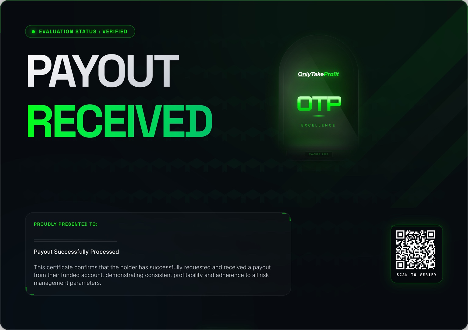 Payout certificate